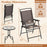 3 Pieces Patio Round Table and Folding Chairs Set with Rippled Tempered Glass Tabletop