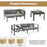 3 Pieces Aluminum Patio Furniture Set with 6-Level Adjustable Backrest-Gray