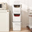 3 Pieces Plastic Storage Bins Stackable with Front Door and Side Handles-White