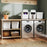 3 Pieces Plastic Storage Bins Stackable with Front Door and Side Handles-White