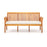 62.5 Inches Patio 3-Seat Wood Bench with Soft Seat Cushions-White