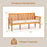 62.5 Inches Patio 3-Seat Wood Bench with Soft Seat Cushions-White