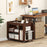 3-Tier Side End Table with Universal Wheels-Walnut