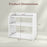 3-Tier Desktop Bookshelf Wooden Countertop Bookcase with Raised Top Guardrails-White