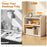 3-Tier Desktop Bookshelf Wooden Countertop Bookcase with Raised Top Guardrails-White
