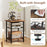 3-Tier End Table Set of 2 Side Table with Storage Shelves Metal Frame-Rustic Brown