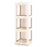 3-Tier Foldable Rotating Bookshelf with Swivel Base and Translucent Panels-White