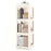 3-Tier Foldable Rotating Bookshelf with Swivel Base and Translucent Panels-White