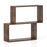 3-Tier Geometric Bookshelf Freestanding Wooden Bookcase with 2 Cubic Compartments-Brown