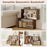 3-Tier Geometric Bookshelf Freestanding Wooden Bookcase with 2 Cubic Compartments-Brown