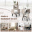 3-Tier Geometric Bookshelf Set of 2 with Open Storage Shelves