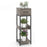 3 Tier Tall Plant Stand with Drawer Anti-tipping Devices-Gray