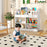 3-Tier Kid's Bookshelf Toy Storage Organizer with Display Rack and 4 Compartments-White