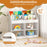 3-Tier Kid's Bookshelf Toy Storage Organizer with Display Rack and 4 Compartments-White