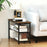 3-Tier Shoe Rack Shoe Bench with Metal Slat Shelves and Long Wooden Seat-Rustic Brown