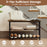 3-Tier Shoe Rack Shoe Bench with Metal Slat Shelves and Long Wooden Seat-Rustic Brown