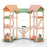 3-Tier Wooden Dollhouse for Kids Aged 3-8 Years Old with 32 Pieces of Accessories-Multicolor