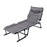 3 in 1 Folding Camping Cot Comfy Padded Convertible Single Sofa Chair-Gray