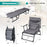 3 in 1 Folding Camping Cot Comfy Padded Convertible Single Sofa Chair-Gray