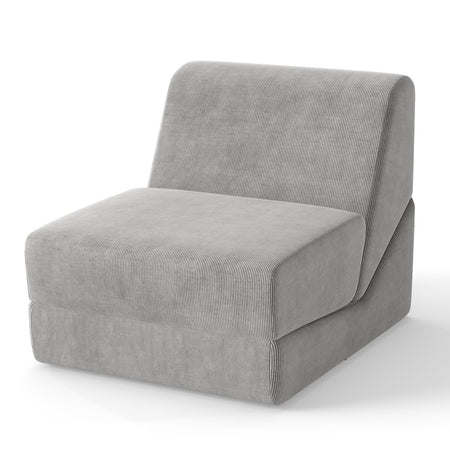 3-in-1 Folding Sofa Bed with Washable Zippered Cover-Gray