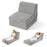 3-in-1 Folding Sofa Bed with Washable Zippered Cover-Gray