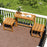 3-in-1 Outdoor Acacia Wood Loveseat Bench Furniture with Slatted Seat