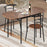 3 Pieces Dining Set with 2 Chairs and Modern Kitchen Table for Small Space-Brown