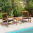 3 Pieces Rattan Bistro Set with Acacia Wood Frame for Garden
