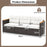 3-Seat Patio Couch Sofa with Deep Seating and Cushion-White