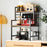 3-Tier Microwave Stand with 2 Open Shelves and Heavy-duty Metal Frame-Rustic Brown