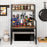 3-Tier Microwave Stand with 2 Open Shelves and Heavy-duty Metal Frame-Rustic Brown