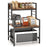 3-Tier Microwave Stand with 2 Open Shelves and Heavy-duty Metal Frame-Rustic Brown