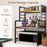 3-Tier Microwave Stand with 2 Open Shelves and Heavy-duty Metal Frame-Rustic Brown