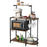 4-Tier Kitchen Bakers Rack with 6 S-Hooks and Stemware Racks-Rustic Brown