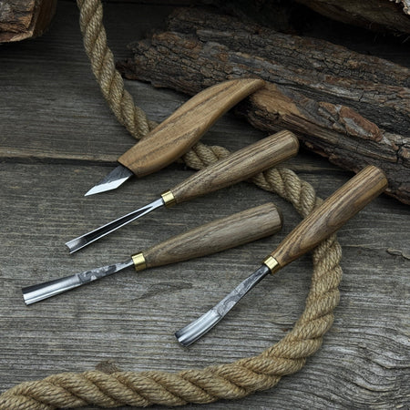 4-Piece Carving Knife, Chisel & Gouge Set