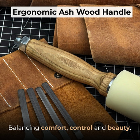 4-Piece Diamond Style Leather Pricking Iron and Leather Nylon Hammer