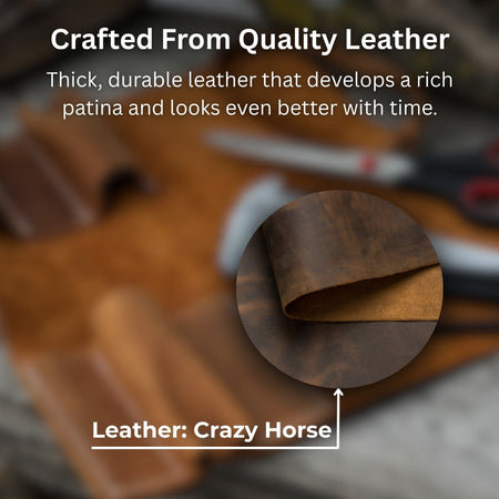 4 Pocket Leather Tool Roll
