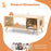 40 Inch Coffee Table Cat House 2-in-1 Wooden Kitten Furniture with Open Storage Shelf-Natural