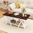 40 Inch Farmhouse Wooden 2-Tier Coffee Table with Storage Shelf for Living Room-Walnut