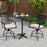 41.5 Inch Patio Round Bar Table Cast Aluminum Bistro Table for Garden-Bronze
