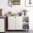 42 Inch Sideboard Buffet Cabinet Kitchen with Adjustable Shelves-White