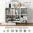 42 Inch Sideboard Buffet Cabinet Kitchen with Adjustable Shelves-White