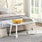 42 Inch Modern Entryway Bench Long Dining Bench with Rubber Wood Legs-White