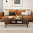 42 Inch Mid Century Modern Coffee Table Rectangular with Open Compartment-Walnut