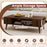 42 Inch Mid Century Modern Coffee Table Rectangular with Open Compartment-Walnut