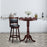 42 Inch Wooden Round Pub Pedestal Side Table with Chessboard