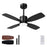 42inch Ceiling Fan with Light and Remote 3CCT LED with Memory 4H Timer 6 Speeds-Black