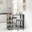 43.5 Inch Outdoor Bar Table with Tempered Glass Top