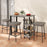 43.5 Inch Outdoor Bar Table with Tempered Glass Top