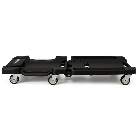 43 Inches Foldable Mechanic Creeper with Padded Headrest and Tool Trays-Black